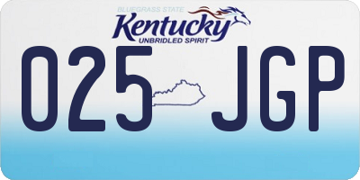 KY license plate 025JGP