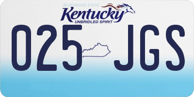 KY license plate 025JGS