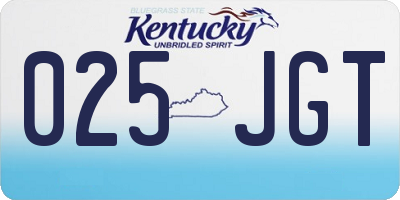 KY license plate 025JGT