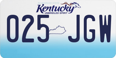 KY license plate 025JGW