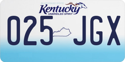 KY license plate 025JGX