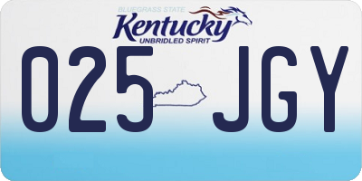 KY license plate 025JGY