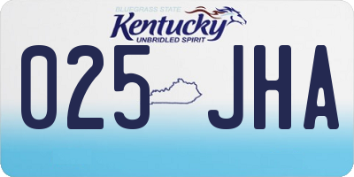 KY license plate 025JHA