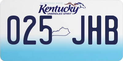 KY license plate 025JHB