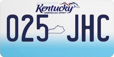 KY license plate 025JHC