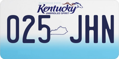 KY license plate 025JHN