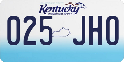 KY license plate 025JHO