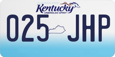 KY license plate 025JHP