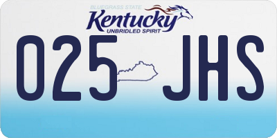 KY license plate 025JHS