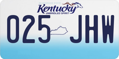 KY license plate 025JHW