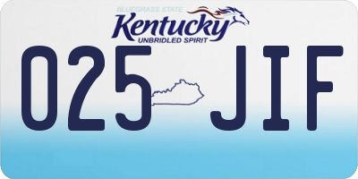 KY license plate 025JIF