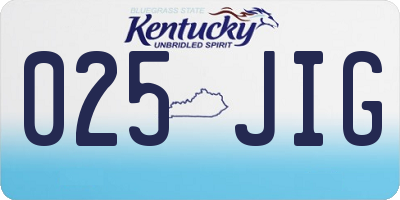 KY license plate 025JIG