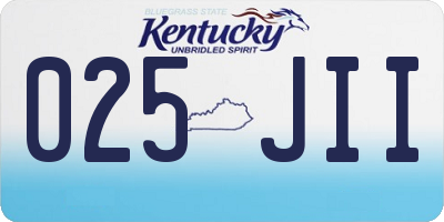KY license plate 025JII