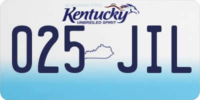 KY license plate 025JIL