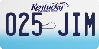 KY license plate 025JIM