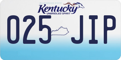 KY license plate 025JIP
