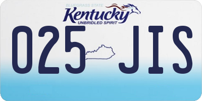 KY license plate 025JIS