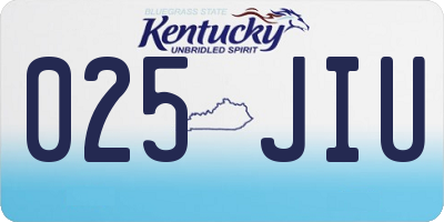 KY license plate 025JIU