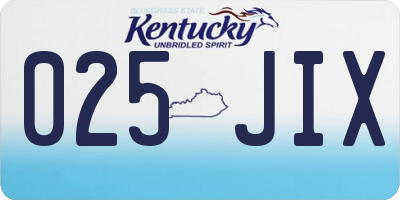 KY license plate 025JIX
