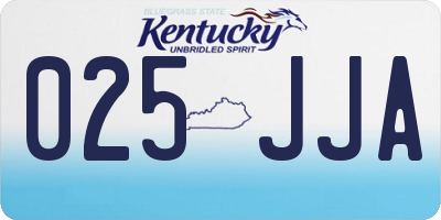 KY license plate 025JJA
