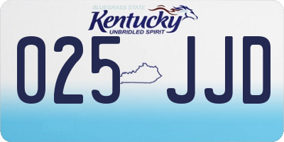 KY license plate 025JJD