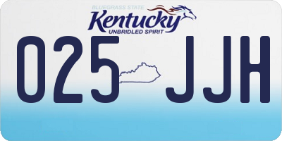 KY license plate 025JJH