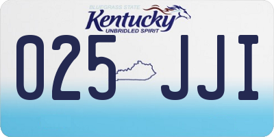 KY license plate 025JJI