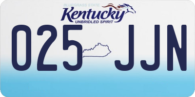 KY license plate 025JJN