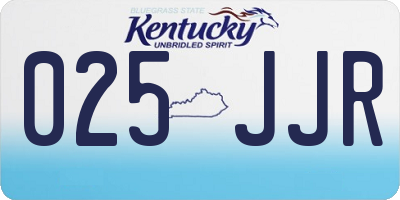 KY license plate 025JJR