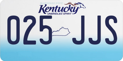 KY license plate 025JJS