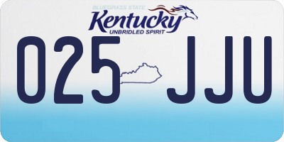 KY license plate 025JJU