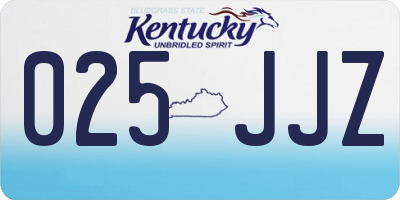 KY license plate 025JJZ