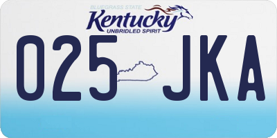 KY license plate 025JKA