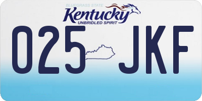 KY license plate 025JKF