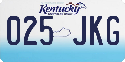 KY license plate 025JKG