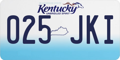 KY license plate 025JKI