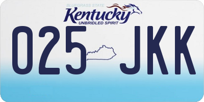 KY license plate 025JKK