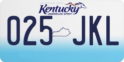 KY license plate 025JKL