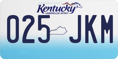 KY license plate 025JKM