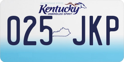 KY license plate 025JKP