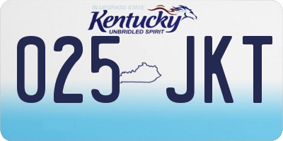 KY license plate 025JKT