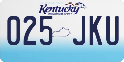 KY license plate 025JKU