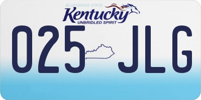 KY license plate 025JLG