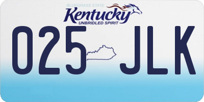 KY license plate 025JLK