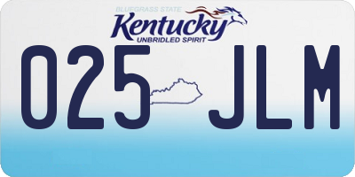 KY license plate 025JLM