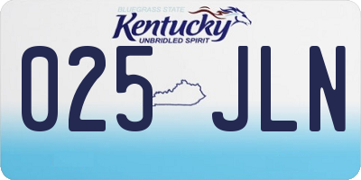 KY license plate 025JLN