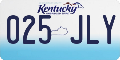KY license plate 025JLY