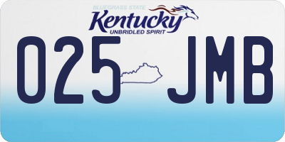 KY license plate 025JMB