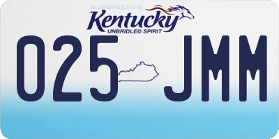 KY license plate 025JMM