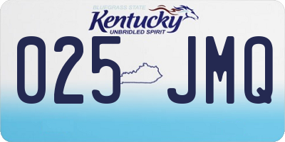 KY license plate 025JMQ